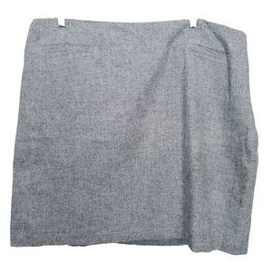TALBOTS Plus Gray Wool Blend Herringbone Pencil Skirt Side-Zip Elastic Waist 22W